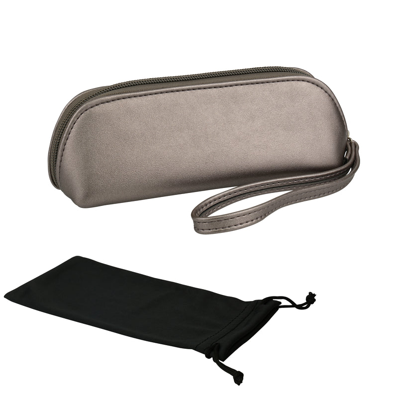 Luxury Zipped Leatherette Case with Additional Pouch