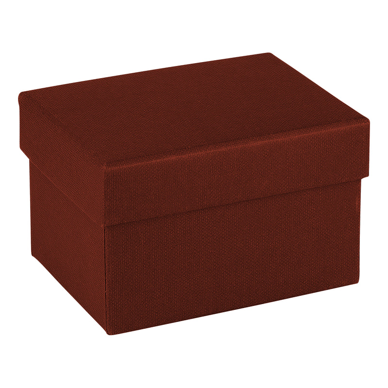 Nabuka Leatherette Double Ring Box with Cream Interior