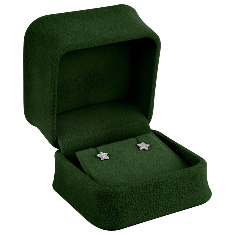 Suede Single Earring Box with Matching Suede Interior