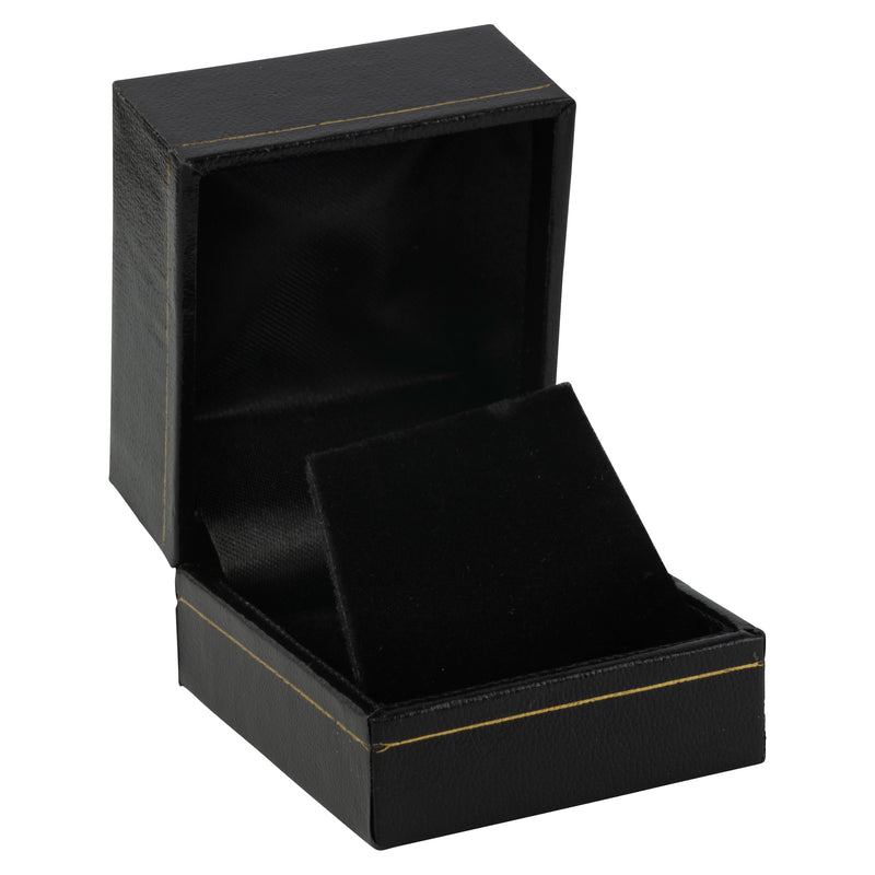 Paper Covered Single Earring Box with Gold Accent