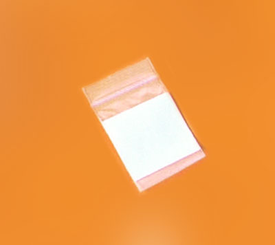 Clear Ziploc Bag with White Patch