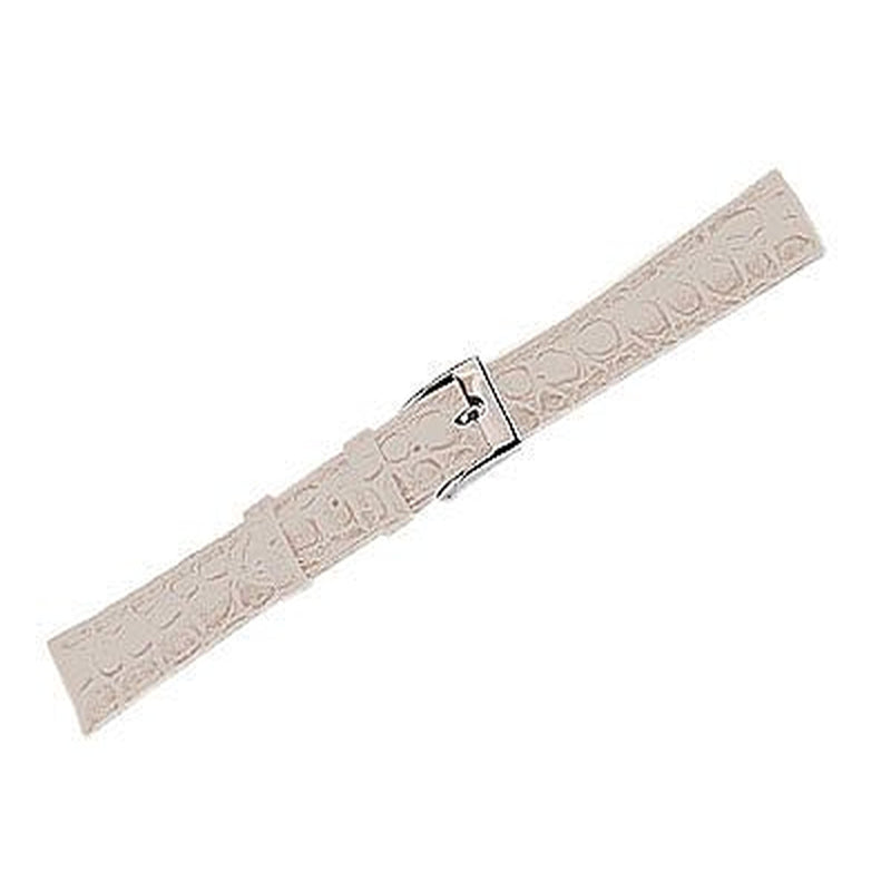 Leather Watch Band Lux Crocodile Beige (14mm) Long